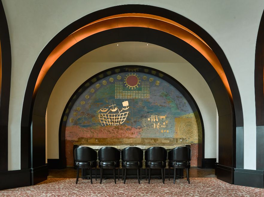 The Pink Sun Mural at The St. Regis Cairo, Egypt