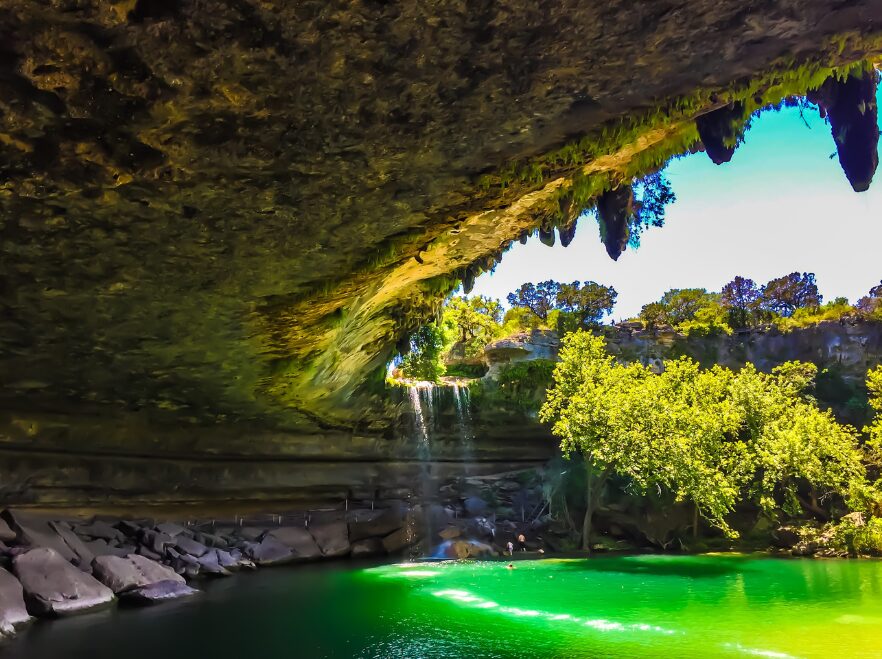 Hamilton Pool, located in the Hill Country outside of Austin Texas