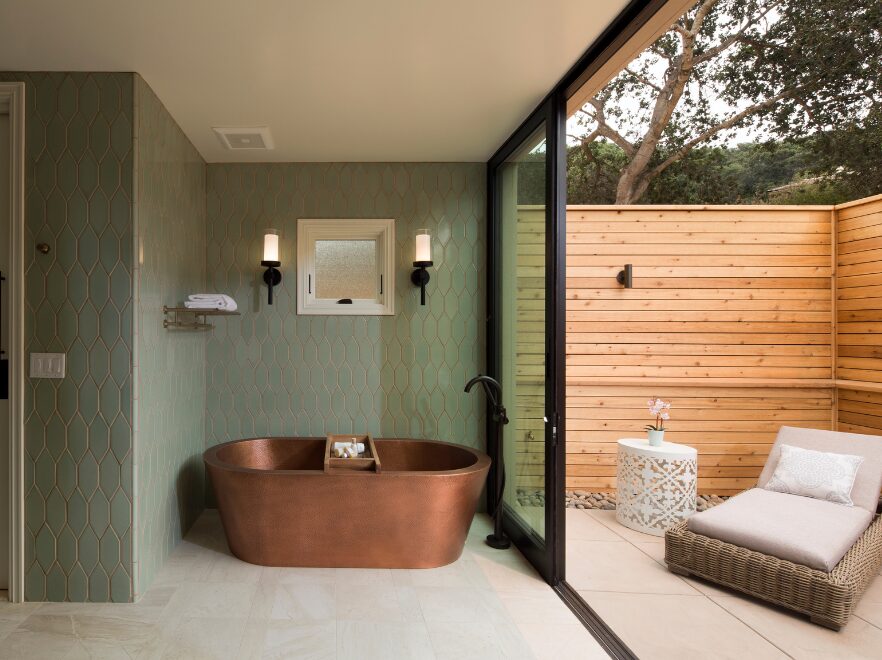 Villa Suite Bathroom, Bernardus Lodge & Spa, Carmel Valley, California, USA