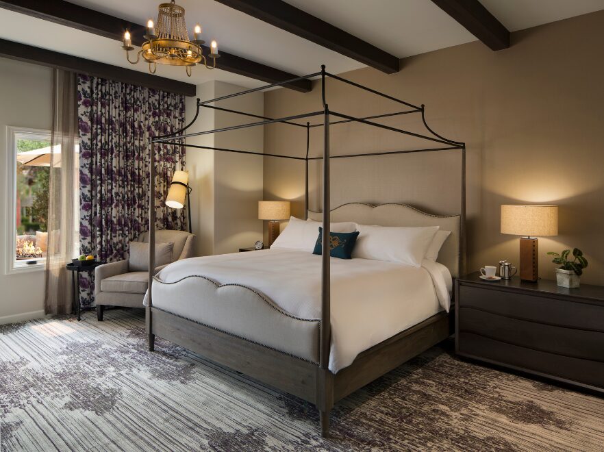 Vineyard Villa Suite Bedroom, Bernardus Lodge & Spa, Carmel Valley, California, USA