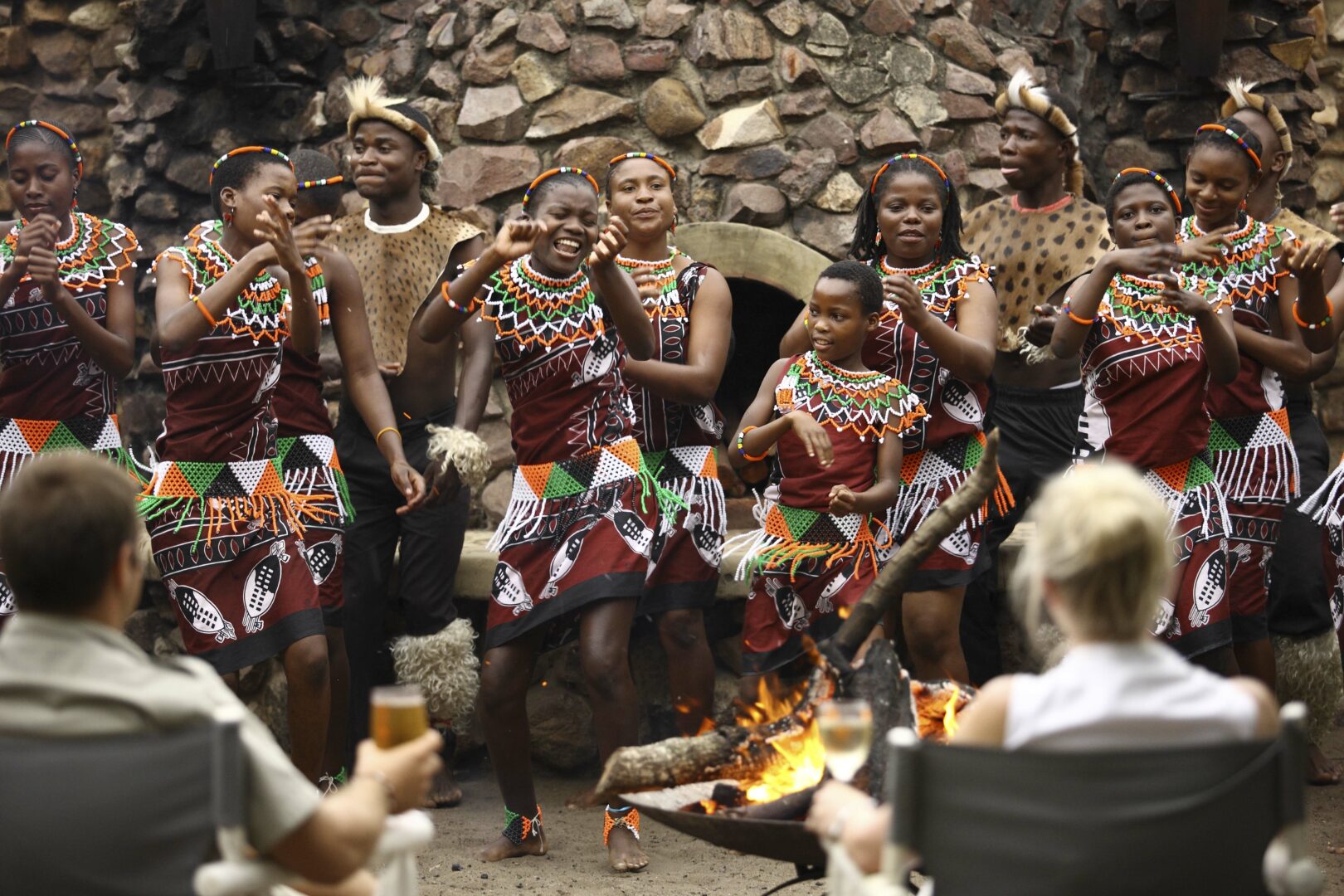 Zulu dancers at Phinda Forest Lodge, South Africa