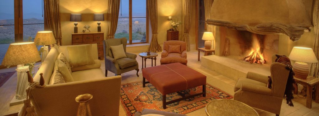 cosy interior of the Borana Lodge in kenya.